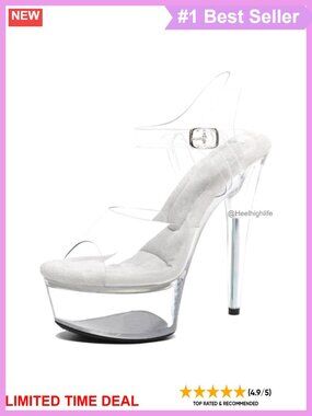 Women's Clear Platform Stiletto High Heels Ankle Strap Pole Dance Exotic Sandals